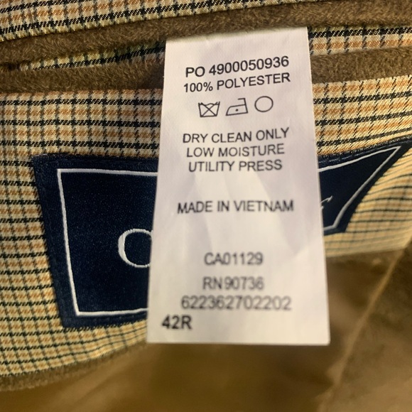 Men's Tan Chaps 42R Faux Suede Blazer - Picture 7 of 11